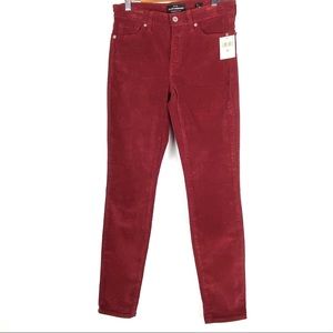 LUCKY BRAND Ava Skinny jeans 26 red corduroy  b610